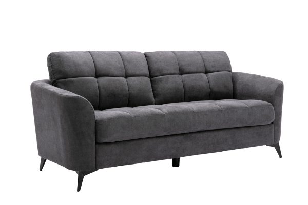 Callie 79"W Gray Woven Fabric Sofa - Image 5