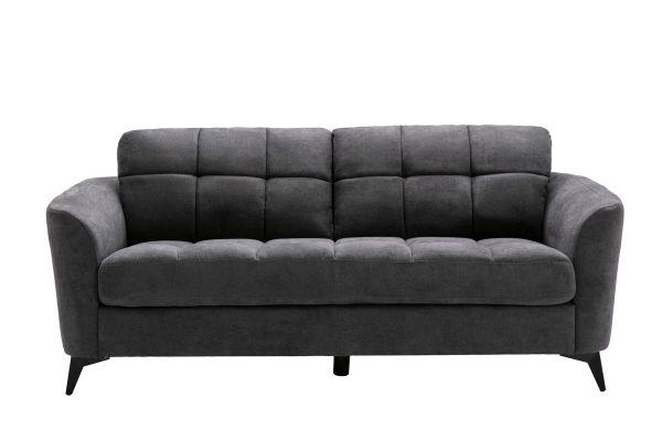 Callie 79"W Gray Woven Fabric Sofa - Image 4