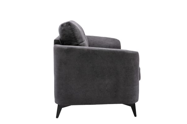 Callie 79"W Gray Woven Fabric Sofa - Image 2
