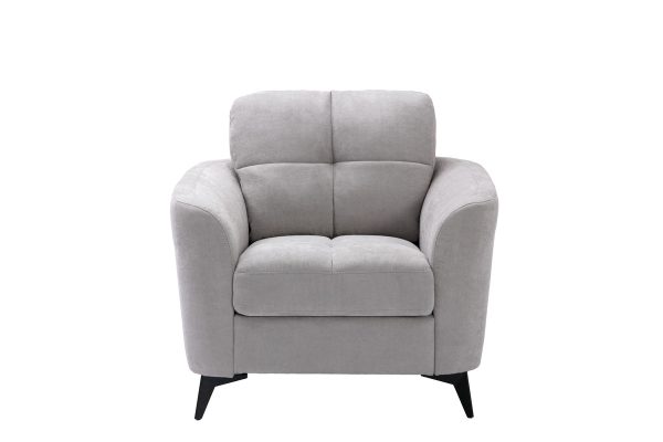 Callie 39"W Light Gray Woven Fabric Chair - Image 2