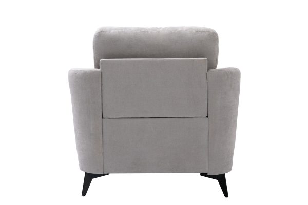 Callie 39"W Light Gray Woven Fabric Chair - Image 5
