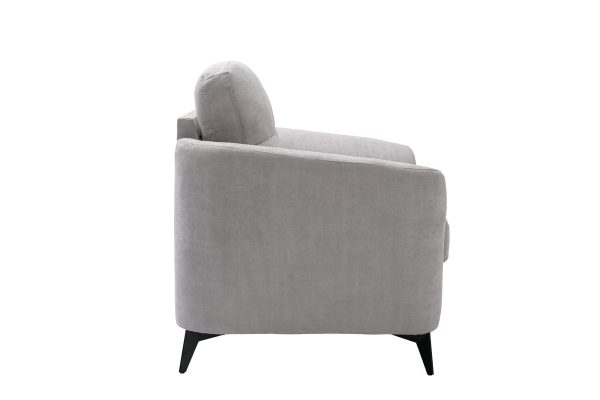 Callie 39"W Light Gray Woven Fabric Chair - Image 4