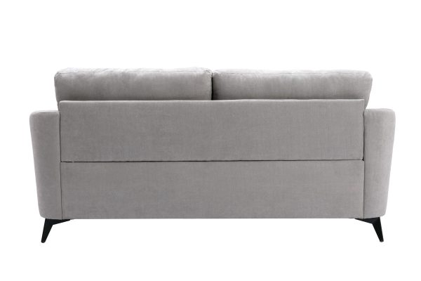 Callie 79"W Light Gray Woven Fabric Sofa - Image 3