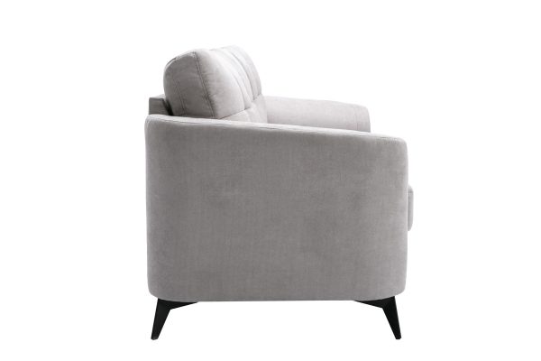 Callie 79"W Light Gray Woven Fabric Sofa - Image 2