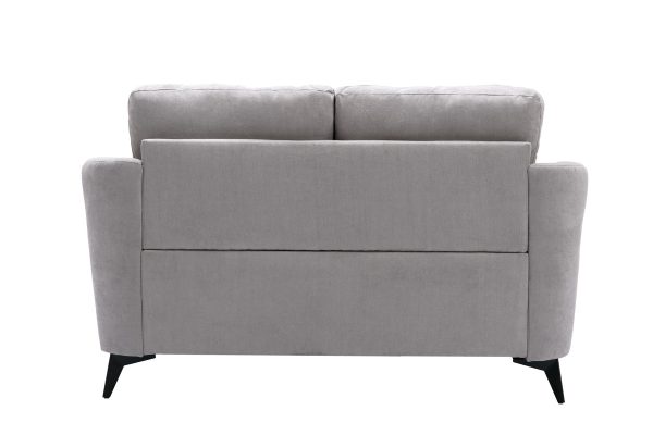 Callie Light Gray Woven Fabric Sofa Loveseat Chair Living Room Set - Image 8