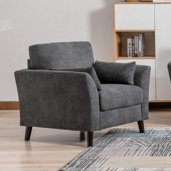 Damian 37"W Gray Woven Fabric Chair