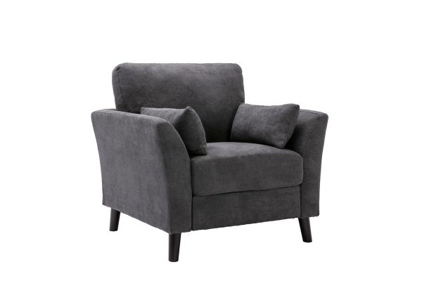 Damian 37"W Gray Woven Fabric Chair - Image 3