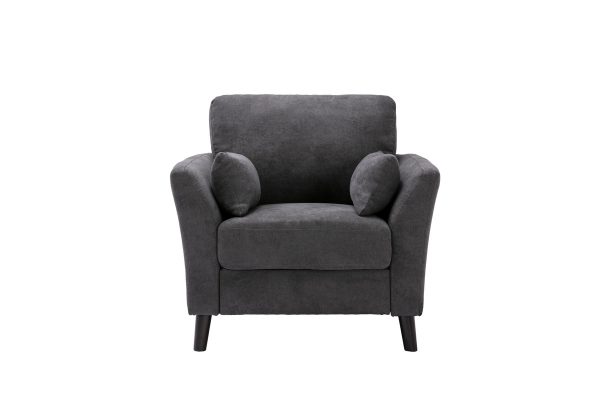 Damian 37"W Gray Woven Fabric Chair - Image 2