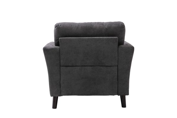 Damian 37"W Gray Woven Fabric Chair - Image 5