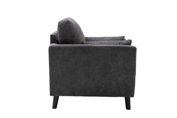 Damian 37"W Gray Woven Fabric Chair - Image 4