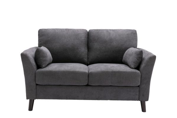 Damian 57"W Gray Woven Fabric Loveseat - Image 2