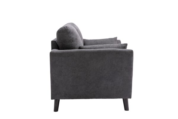 Damian 57"W Gray Woven Fabric Loveseat - Image 4
