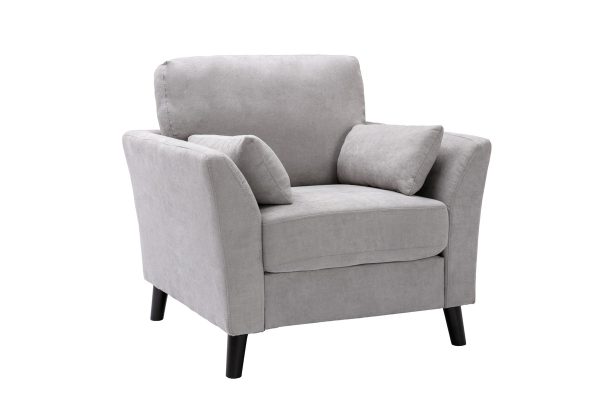 Damian 37"W Light Gray Woven Fabric Chair - Image 3