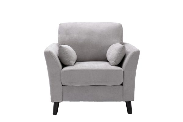 Damian 37"W Light Gray Woven Fabric Chair - Image 2