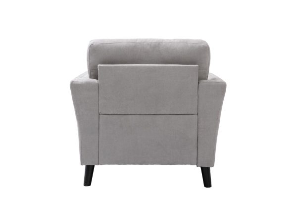 Damian 37"W Light Gray Woven Fabric Chair - Image 5