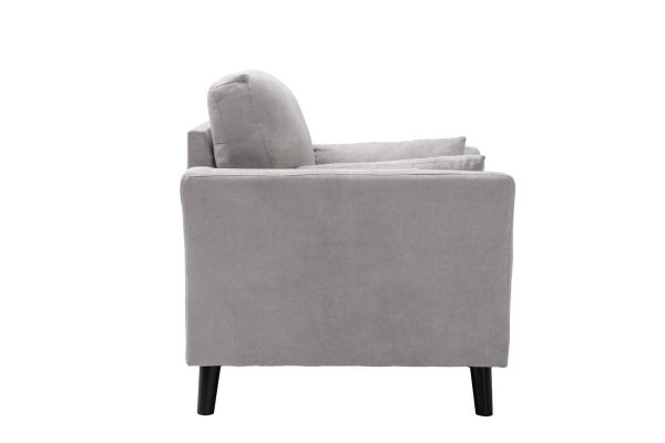 Damian 37"W Light Gray Woven Fabric Chair - Image 4