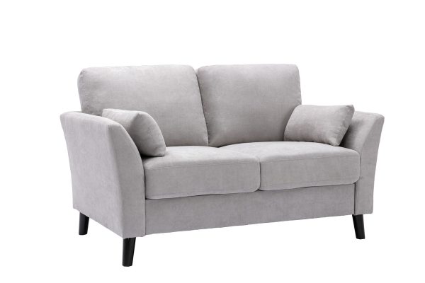 Damian 57"W Light Gray Woven Fabric Loveseat - Image 3