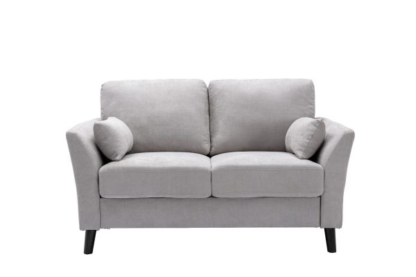 Damian 57"W Light Gray Woven Fabric Loveseat - Image 2