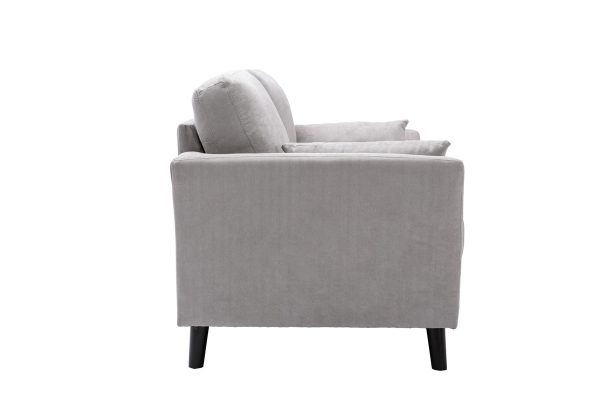 Damian 57"W Light Gray Woven Fabric Loveseat - Image 4