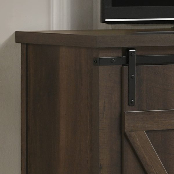 Asher Dark Dusty Brown 54"W TV Stand with Sliding Doors and Cable Management - Image 2