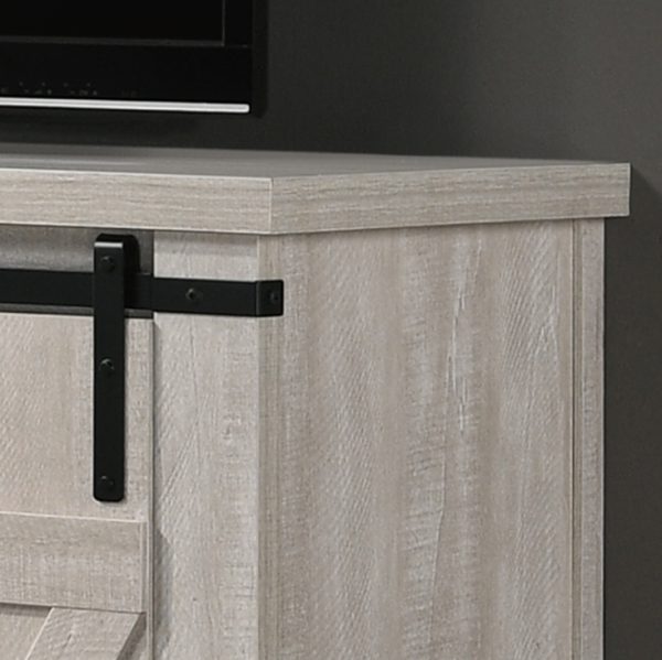 Asher Dusty Gray 54"W TV Stand with Sliding Doors and Cable Management - Image 3