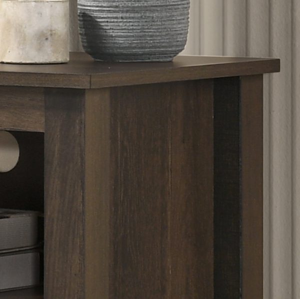 Benito Dark Dusty Brown 70"W TV Stand with Open Shelves and Cable Management - Image 4