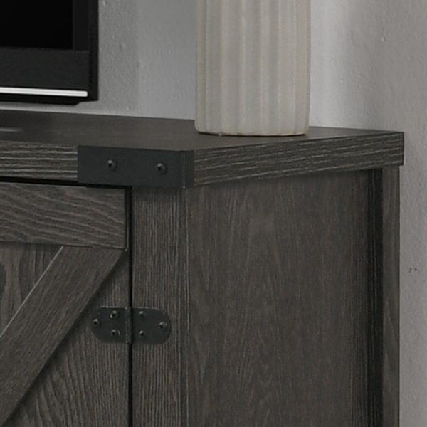 Salma Dark Gray 58"W TV Stand with 2 Open Shelves and 2 Cabinets - Image 2