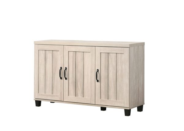 Corby 45"W Dusty Gray Oak Finish 3-Door Shoe Cabinet - Image 5