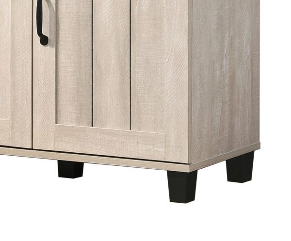 Corby 45"W Dusty Gray Oak Finish 3-Door Shoe Cabinet - Image 3