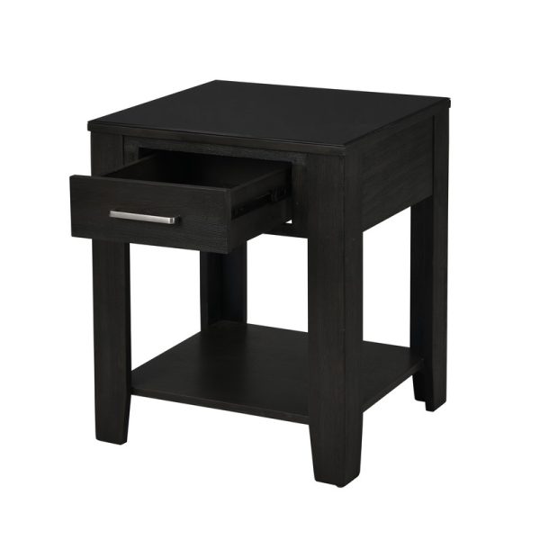 Bruno 2 Piece Ash Gray Wooden 48"W Lift Top Coffee and End Table Set with Tempered Glass Top and Drawer - Image 11