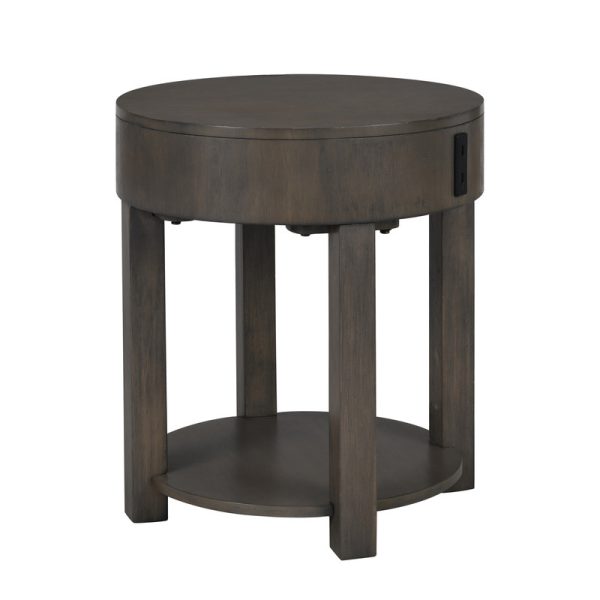 Jonah 20"W Light Brown MDF End Table with USB Ports - Image 2