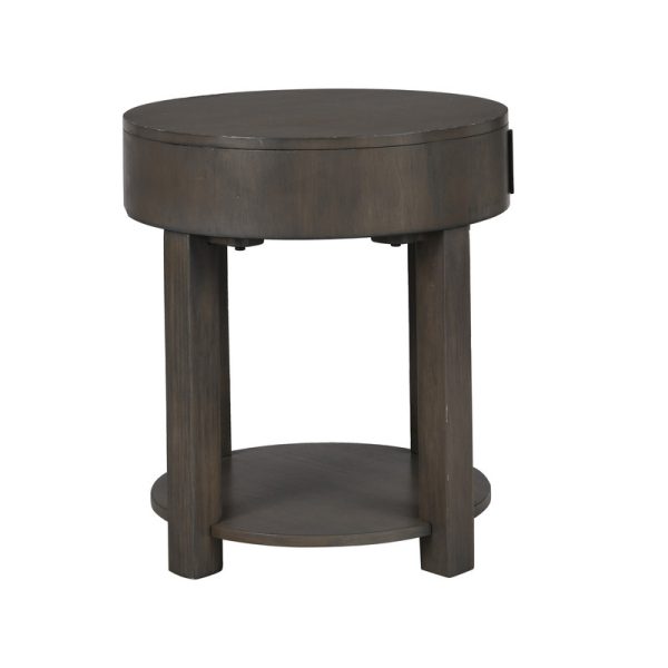 Jonah 20"W Light Brown MDF End Table with USB Ports - Image 4