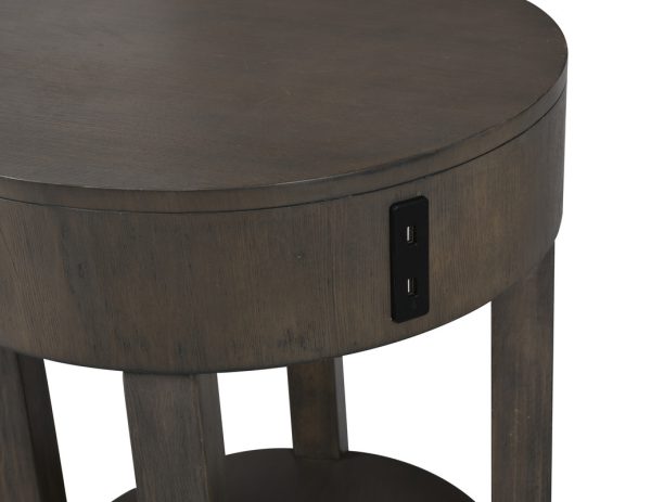 Jonah 20"W Light Brown MDF End Table with USB Ports - Image 3