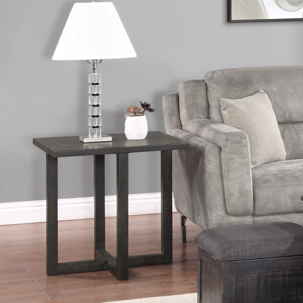 Moseberg 24"W Gray Oak End Table