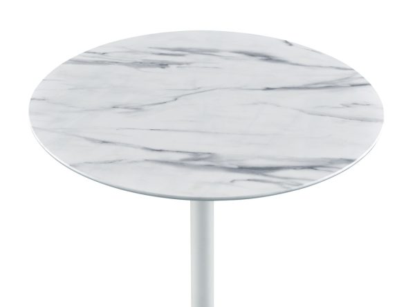 Orbit 15.5"W End Table with Height Adjustable White Marble Textured Top - Image 5