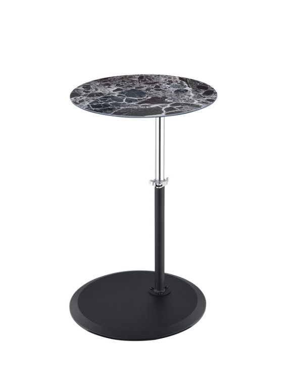Orbit 15.5"W End Table with Height Adjustable Black Marble Textured Top - Image 4