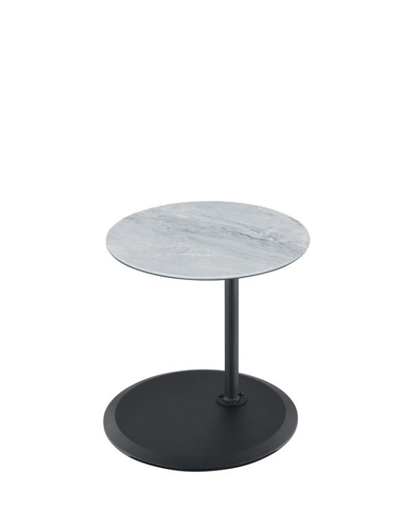 Orbit 15.5"W End Table with Height Adjustable Gray Marble Textured Top - Image 5