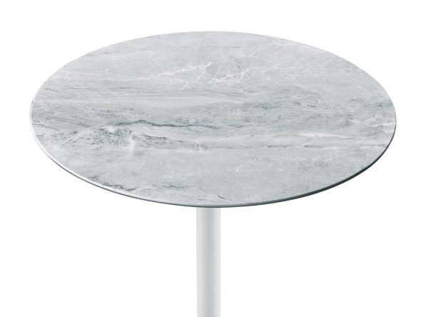 Orbit 15.5"W End Table with Height Adjustable Gray Marble Textured Top - Image 4