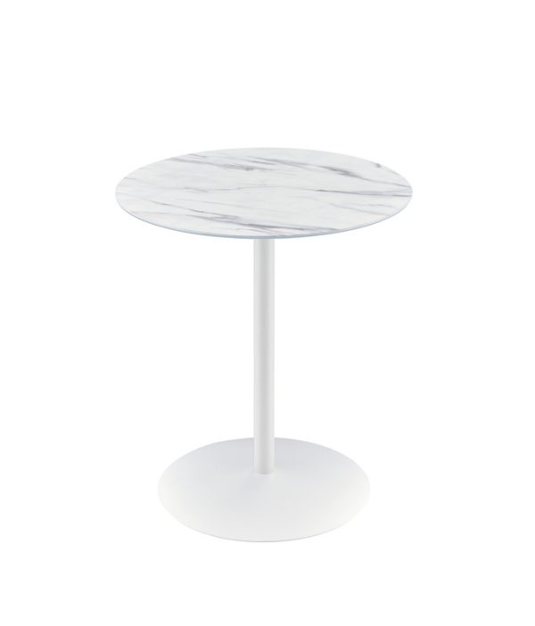 Circa 17.5"W End Table with White Marble Textured Top - Image 2