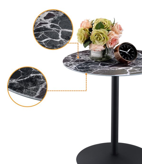 Circa 17.5"W End Table with Black Marble Textured Top - Image 3
