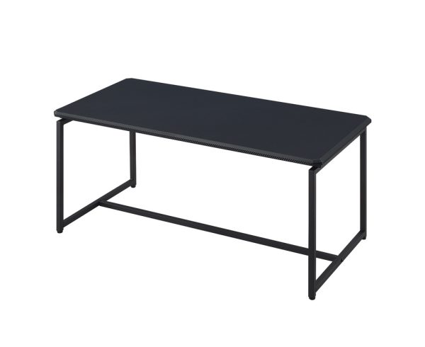 GT 3 Piece Black Carbon Fiber Wrap 39.5"W Coffee Table and End Table Set - Image 3