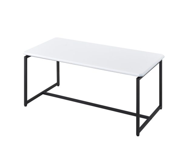 GT 3 Piece White Carbon Fiber Wrap 39.5"W Coffee Table and End Table Set - Image 2
