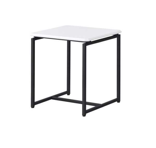 GT 3 Piece White Carbon Fiber Wrap 39.5"W Coffee Table and End Table Set - Image 6