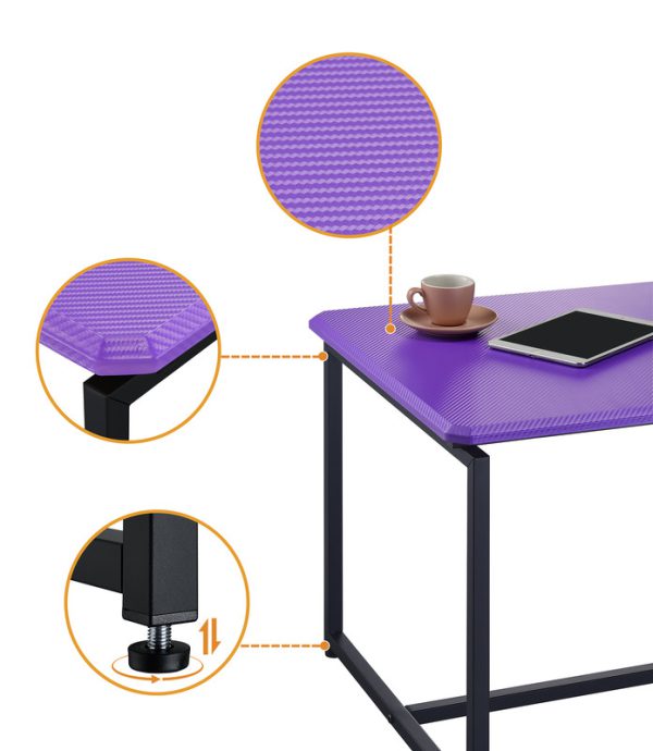 GT 3 Piece Violet Carbon Fiber Wrap 39.5"W Coffee Table and End Table Set - Image 6