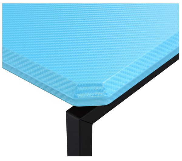 GT 3 Piece Blue Carbon Fiber Wrap 39.5"W Coffee Table and End Table Set - Image 6