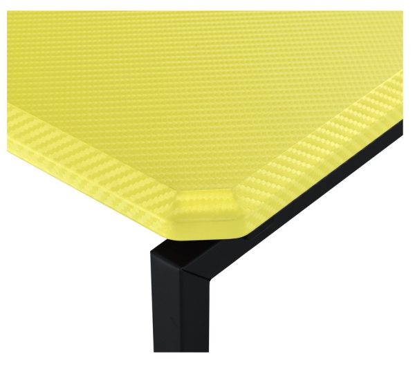 GT 3 Piece Yellow Carbon Fiber Wrap 39.5"W Coffee Table and End Table Set - Image 6