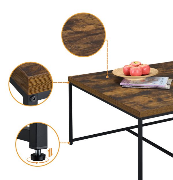 Caitlin 35"W Weathered Oak Wood Grain 5 Piece Coffee Table Set - Image 6