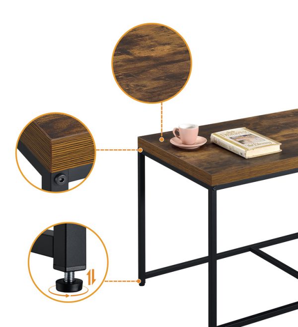Murph 35"W Weathered Oak Wood Grain 3 Piece Coffee Table Set - Image 3