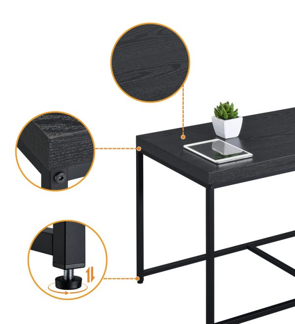 Murph 35"W Black Wood Grain 3 Piece Coffee Table Set - Image 4