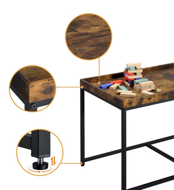 Monty 35"W Weathered Oak Wood Grain 3 Piece Coffee Table Set with Raised Edges - Image 6